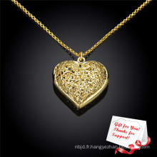 Delicate Gorgeous Golden Lovely Heart Shape Pendentif Jewelry Necklace Cadeaux